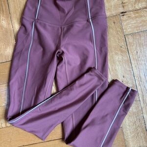 Abercrombie & Fitch Neutral Leggings with White Piping